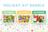 3-Month Holiday Bundle Young + Wild and Friedman Monster Fall Farmer's Market Santa's Workshop