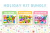 3-Month Holiday Bundle Young + Wild and Friedman Monster Fall Farmer's Market Whimsical Wonderland