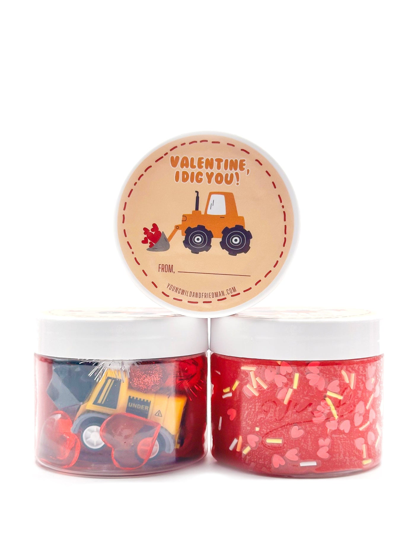 Dump Truck Valentine Class Gift Dough Jar Sensory Dough Young, Wild & Friedman 