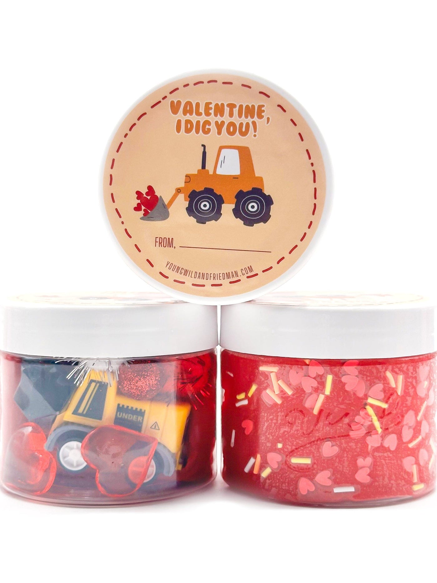 Dump Truck Valentine Class Gift Dough Jar Sensory Dough Young, Wild & Friedman 