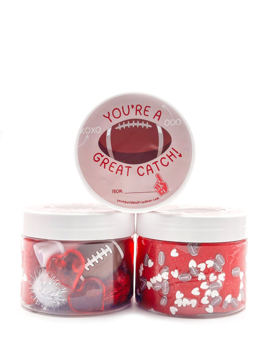 Football Valentine Class Gift Dough Jar Sensory Dough Young, Wild & Friedman 