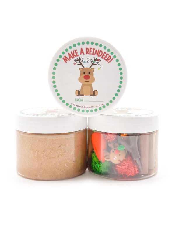 Make a Reindeer Class Gift Dough Jar Sensory Dough Young, Wild & Friedman 