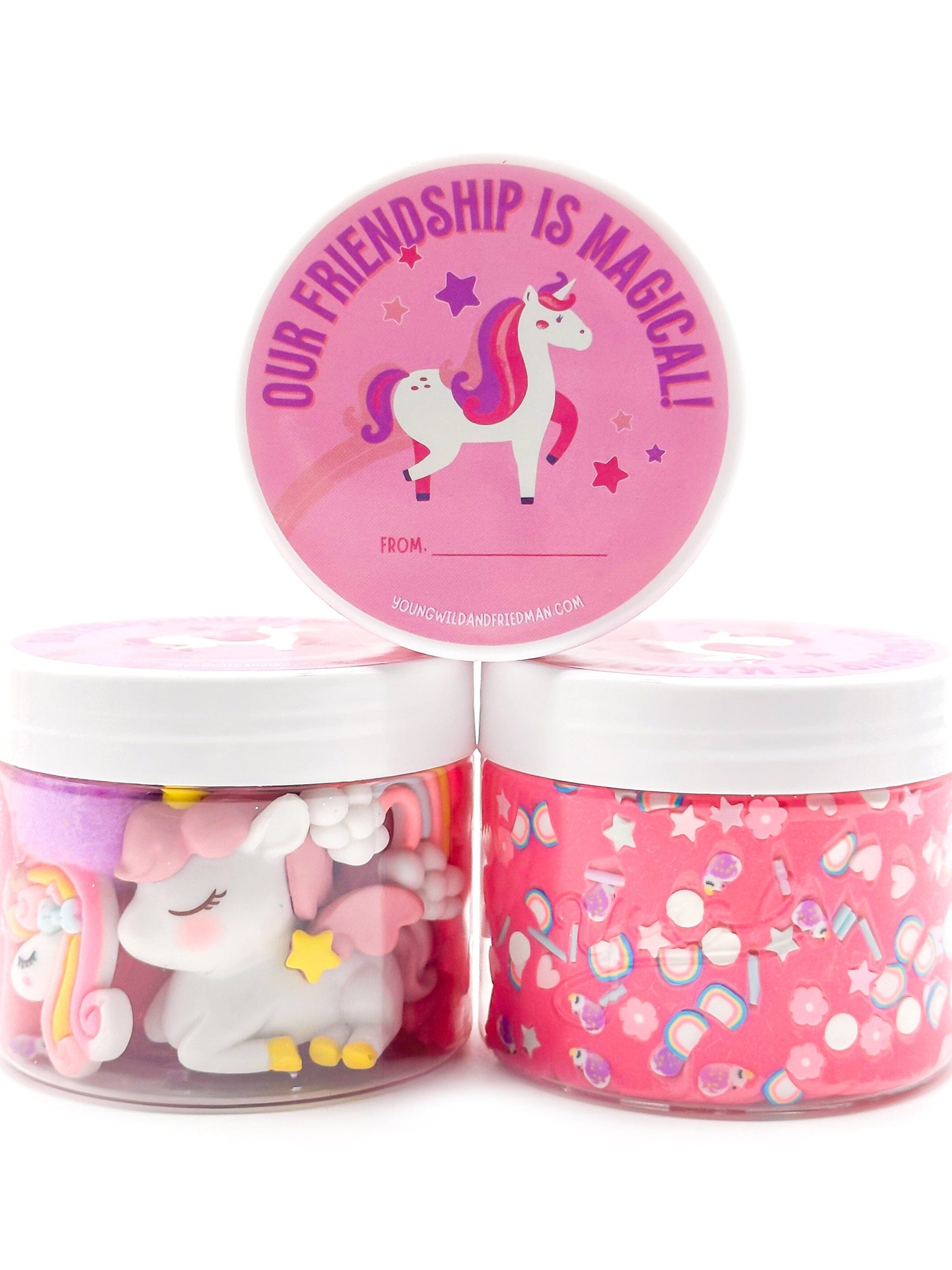 Unicorn Valentine Class Gift Dough Jar Sensory Dough Young, Wild & Friedman 