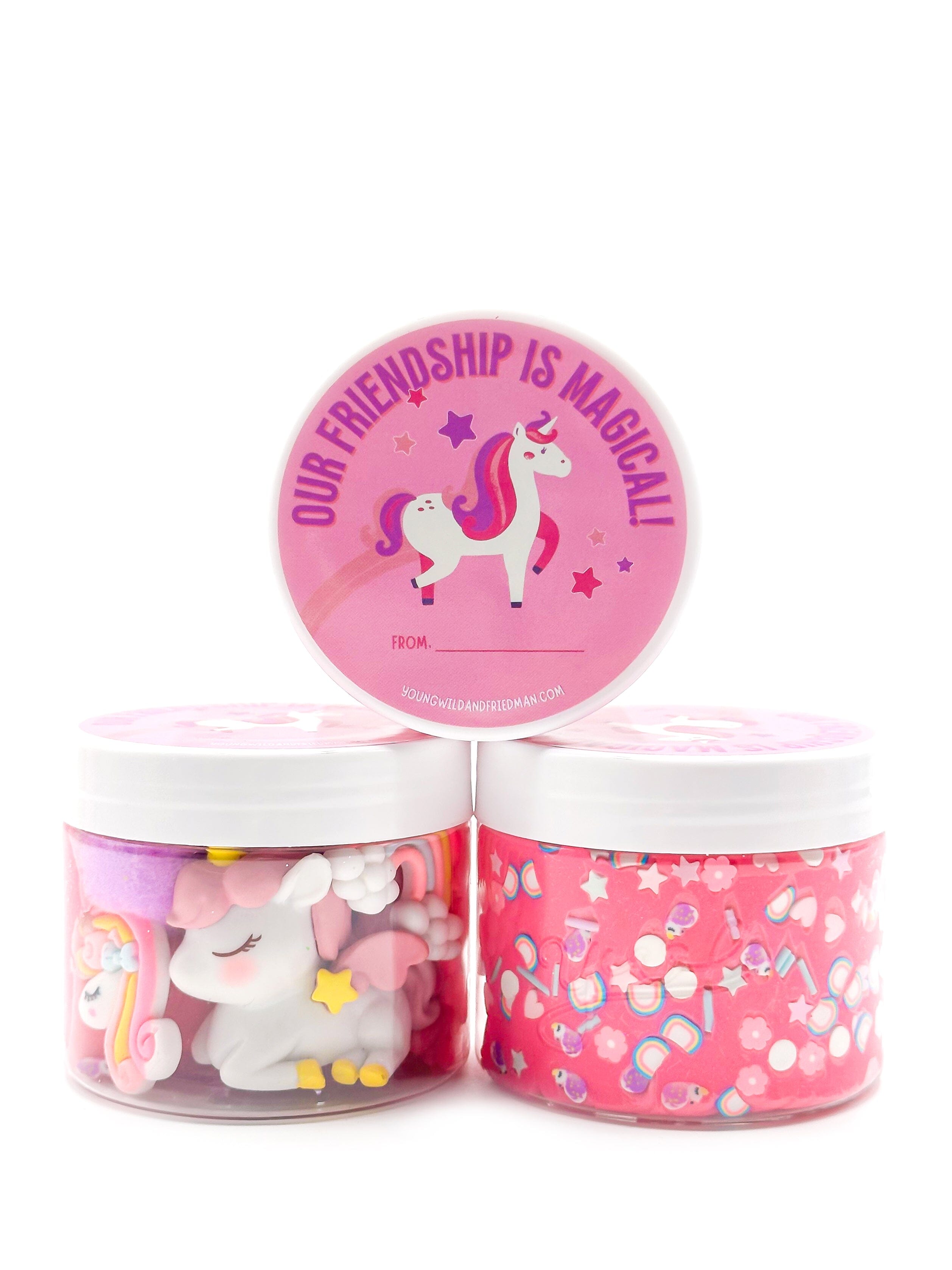 Unicorn Valentine Class Gift Dough Jar Sensory Dough Young, Wild & Friedman 