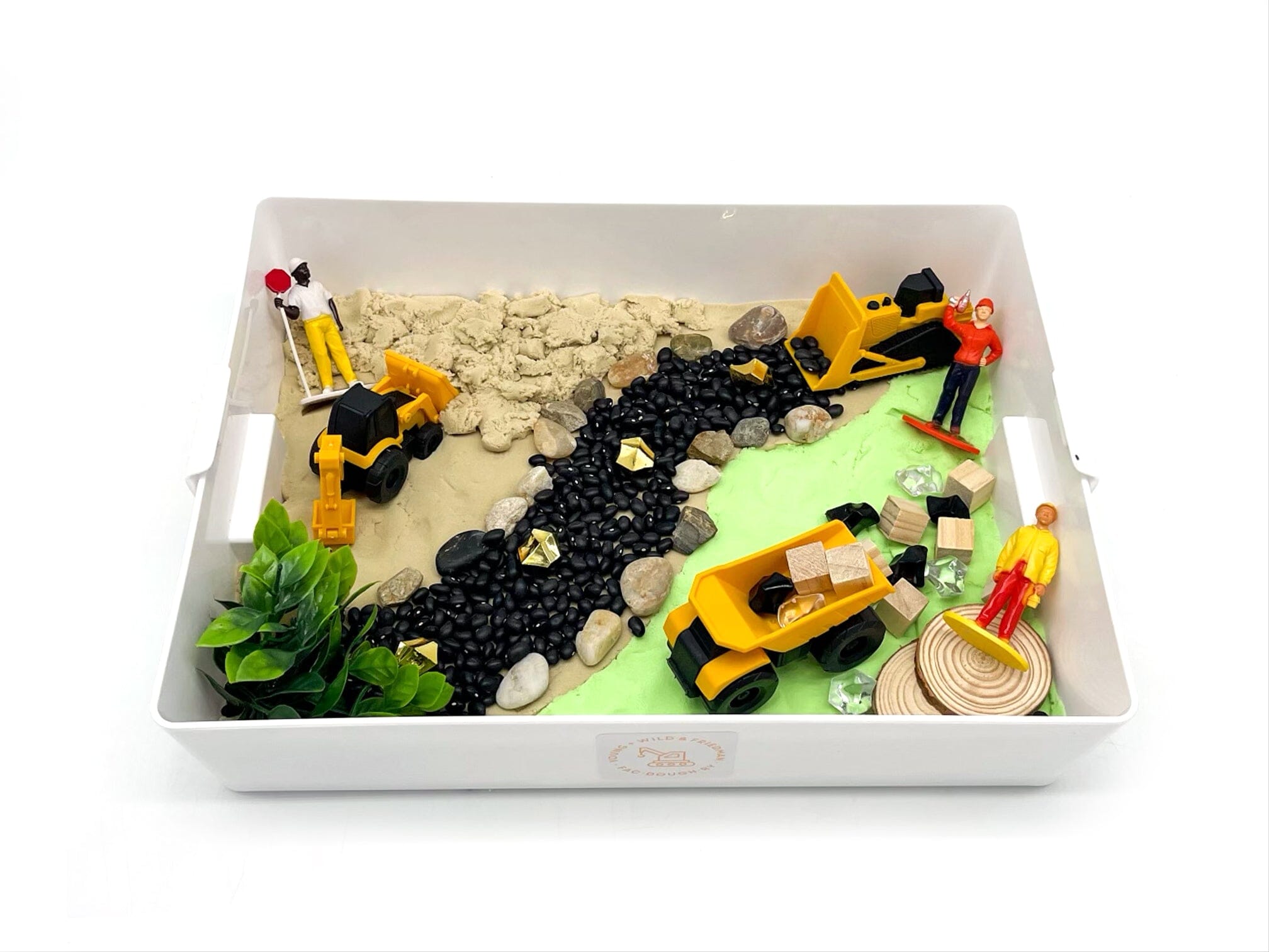 Construction Sensory Bin - Kinetic Sand Sensory Bin Young, Wild & Friedman 